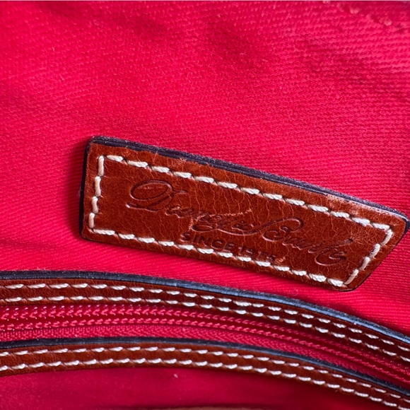 Dooney & Bourke Pebbled Leather Cognac Camel Tan Brown Crossbody Bag Purse - Picture 13 of 16